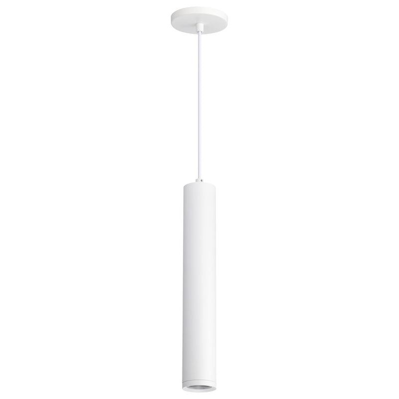 Nuvo Lighting Century 16in 1-Light LED Pendant | Contemporary Matte White Aluminum and Clear Acrylic Lens | Kitchen Island & Dining Room | Model 62-817