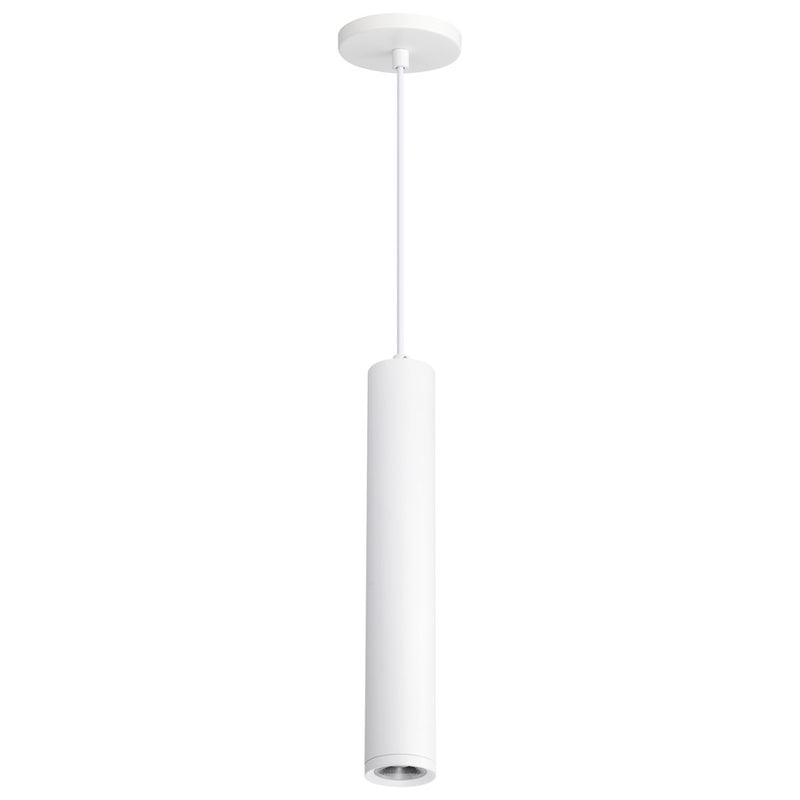 Nuvo Lighting Century 16in 1-Light LED Pendant | Contemporary Matte White Aluminum and Clear Acrylic Lens | Kitchen Island & Dining Room | Model 62-817