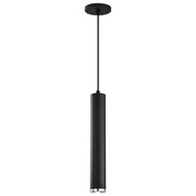 Nuvo Century 16in 1-Light LED Pendant | Contemporary Matte Black and Brushed Nickel Aluminum | Kitchen Island & Dining Room | 2 x 2 x 16 | Model 62-819