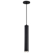 Nuvo Century 16in 1-Light LED Pendant | Contemporary Matte Black and Brushed Nickel Aluminum | Kitchen Island & Dining Room | 2 x 2 x 16 | Model 62-819