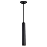 Nuvo Century 16in 1-Light LED Pendant | Contemporary Matte Black and Brushed Nickel Aluminum | Kitchen Island & Dining Room | 2 x 2 x 16 | Model 62-819