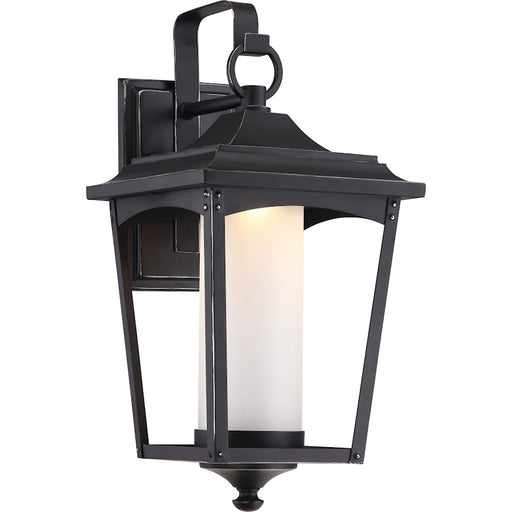 Nuvo Lighting Essex 8.25in 1-Light Outdoor Lantern | Traditional Sterling Black | Entryway & Covered Patio | 8.25 x 9.63 x 16.88 in | Model 62-822