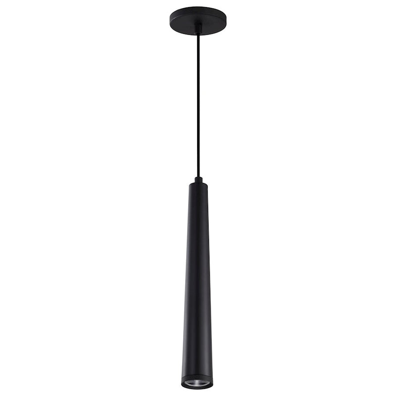 Nuvo Lighting Melrose 16in 1-Light LED Pendant | Contemporary Matte Black Aluminum and Clear Acrylic | Kitchen Island & Dining Room | 2 x 2 | Model 62-826