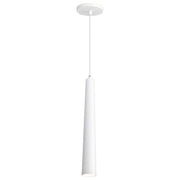 Nuvo Lighting Melrose 16in 1-Light LED Pendant | Contemporary Matte White Aluminum and Clear Acrylic | Kitchen Island & Dining Room | 1020 | Model 62-827