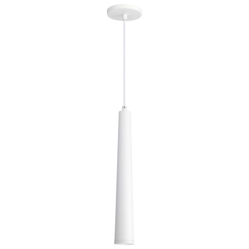 Nuvo Lighting Melrose 16in 1-Light LED Pendant | Contemporary Matte White Aluminum and Clear Acrylic | Kitchen Island & Dining Room | 1020 | Model 62-827
