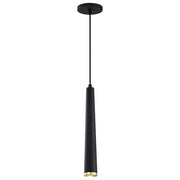 Nuvo Lighting Melrose 16in 1-Light LED Pendant | Contemporary Matte Black and Brushed Brass Aluminum with Clear Acrylic Lens | Kitchen | Model 62-828