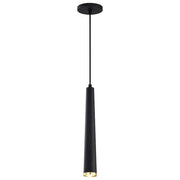 Nuvo Lighting Melrose 16in 1-Light LED Pendant | Contemporary Matte Black and Brushed Brass Aluminum with Clear Acrylic Lens | Kitchen | Model 62-828