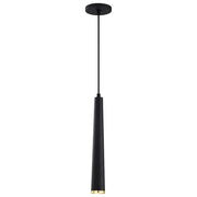 Nuvo Lighting Melrose 16in 1-Light LED Pendant | Contemporary Matte Black and Brushed Brass Aluminum with Clear Acrylic Lens | Kitchen | Model 62-828