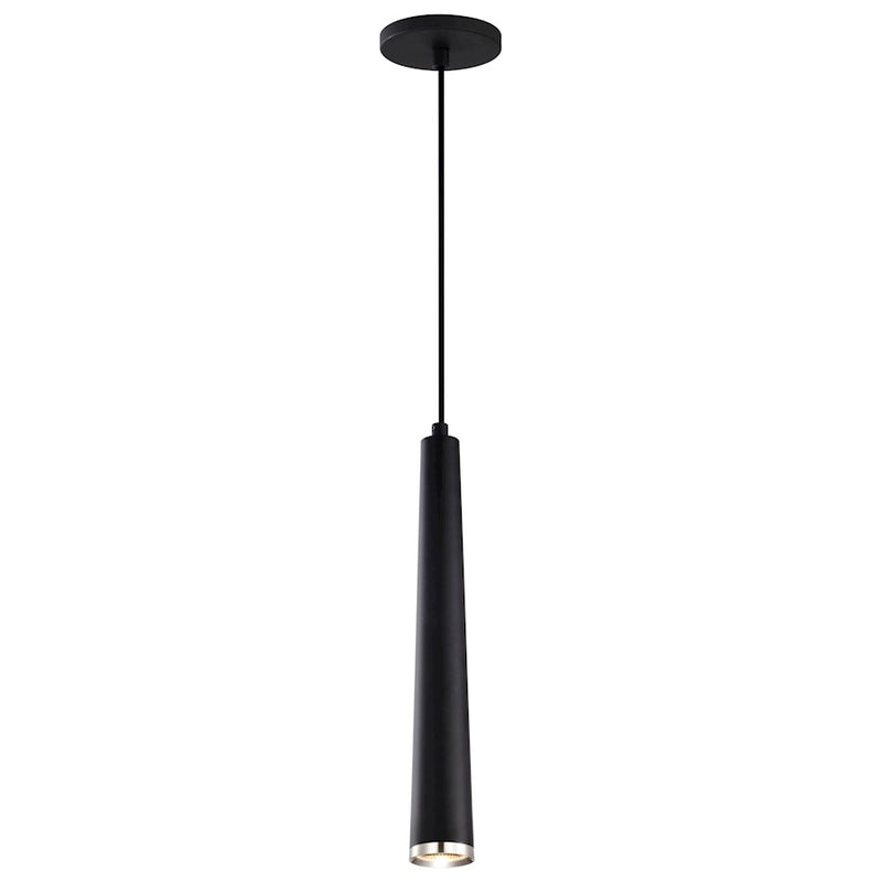 Nuvo Lighting Melrose 16in LED Pendant | Contemporary Matte Black and Brushed Nickel Aluminum | Kitchen Island & Dining Room | 2 x 2 x 16 | Model 62-829