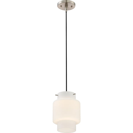 Nuvo Lighting Del 1-Light LED Mini Pendant | Modern Brushed Nickel | Kitchen Island & Dining Room | 950 Lumens, 3000K, Dimmable | Model 62-877