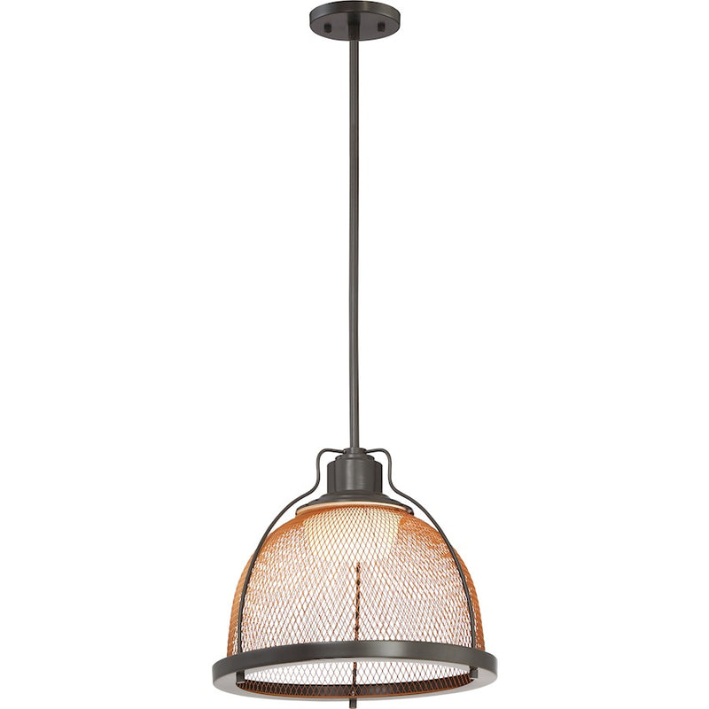 Nuvo Lighting Tex 1-Light LED Pendant | Industrial Dark Bronze and Copper Mesh | Kitchen Island & Dining Room | 1190 Lumens, 3000K | Model 62-887