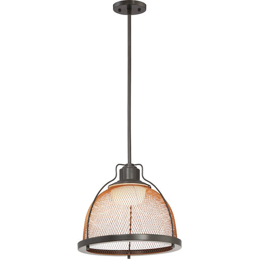 Nuvo Lighting Tex 1-Light LED Pendant | Industrial Dark Bronze and Copper Mesh | Kitchen Island & Dining Room | 1190 Lumens, 3000K | Model 62-887