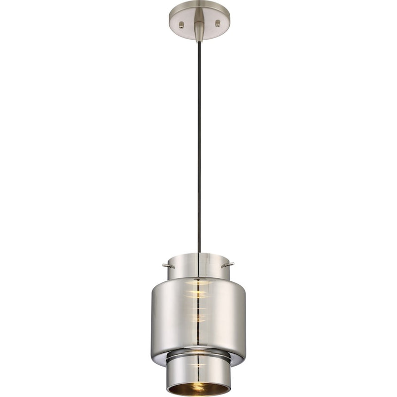 Nuvo Lighting Del 1-Light LED Mini Pendant | Modern Brushed Nickel | Kitchen Island & Dining Room | 950 Lumens, 3000K, Dimmable, 9.25in H | Model 62-888