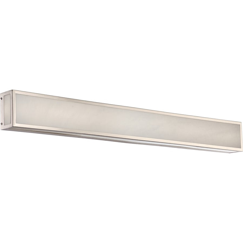 Nuvo Lighting Crate 36in 1-Light Vanity Fixture | Modern Brushed Nickel and White Acrylic | Bathroom Vanity & Powder Room | 36 x 5 x 2.5 in | Model 62-897