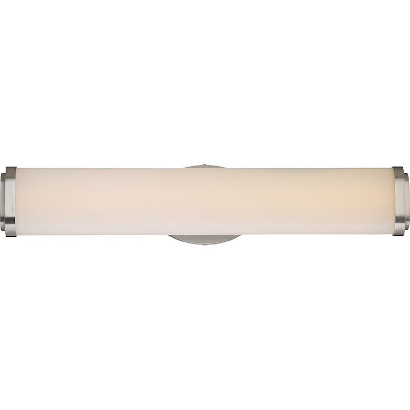 Nuvo Lighting Pace 24in 2-Light LED Wall Sconce | Modern Brushed Nickel and White Integrated LED | Bathroom & Hallway Accent | 5 x 24 x | Model 62-912