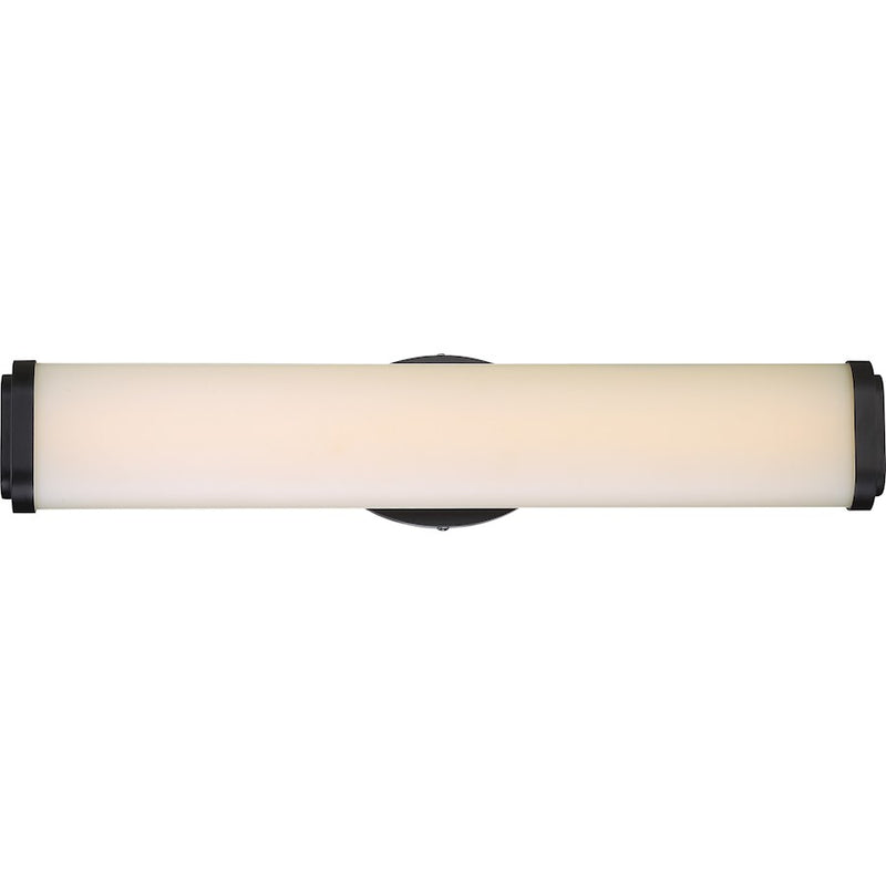 Nuvo Lighting Pace 24in 2-Light LED Wall Sconce | Modern Aged Bronze | Bathroom & Vanity | 5 x 24 x 3.25 in, Damp Rated | Model 62-914