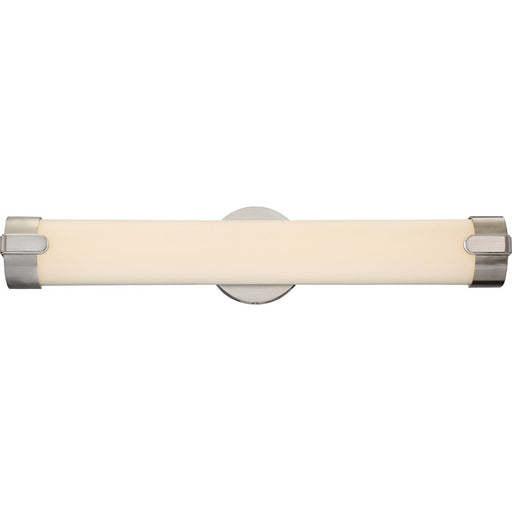 Nuvo Lighting Loop 24in 2-Light LED Wall Sconce | Modern Brushed Nickel and White Acrylic | Bathroom & Hallway Damp-Rated | 4 x 24 x 3.13 in | Model 62-922