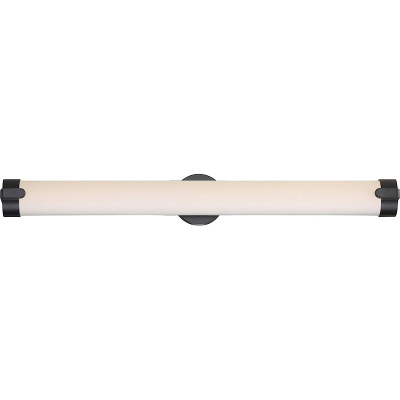 Nuvo Lighting Loop 36in 1-Light LED Wall Vanity | Contemporary Aged Bronze | Bathroom & Powder Room | 36 x 4 x 4 in | Model 62-926