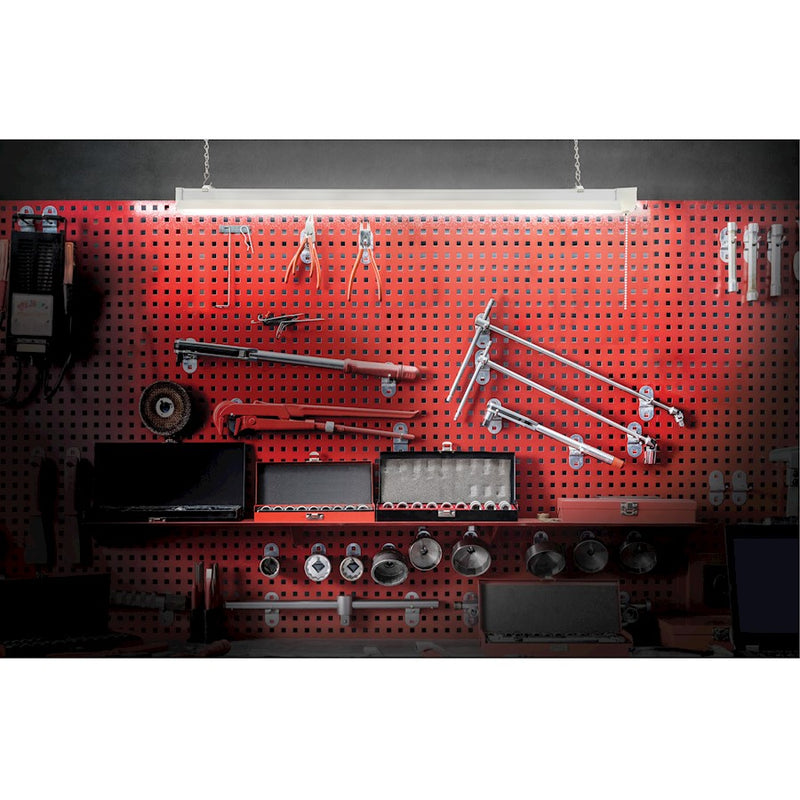 Nuvo Lighting 36in 34W LED Shop Light | White Linear Fixture with Pull Chain | Garage & Workshop Utility Light | 36 x 2 x 2 in, 4000K | Model 62-927