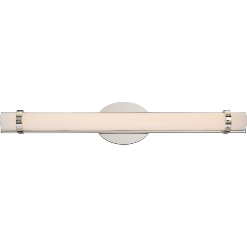 Nuvo Lighting Slice 24in 1-Light LED Wall Sconce | Modern Contemporary Polished Nickel | Bathroom & Hallway Accent Light | 4.5 x 24 in | Model 62-932