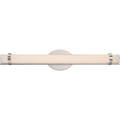 Nuvo Lighting Slice 24in 1-Light LED Wall Sconce | Modern Contemporary Polished Nickel | Bathroom & Hallway Accent Light | 4.5 x 24 in | Model 62-932
