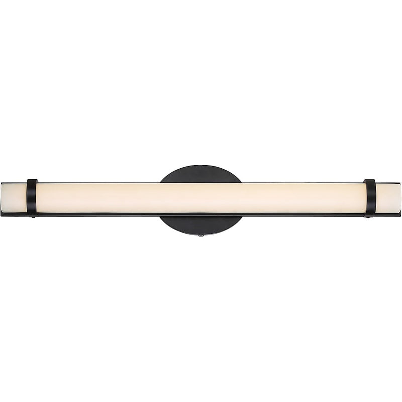 Nuvo Lighting Slice 24in 2-Light LED Wall Sconce | Modern Aged Bronze Metal | Bathroom Vanity & Hallway | 2080 Lumens, 3000K, Dimmable | Model 62-934