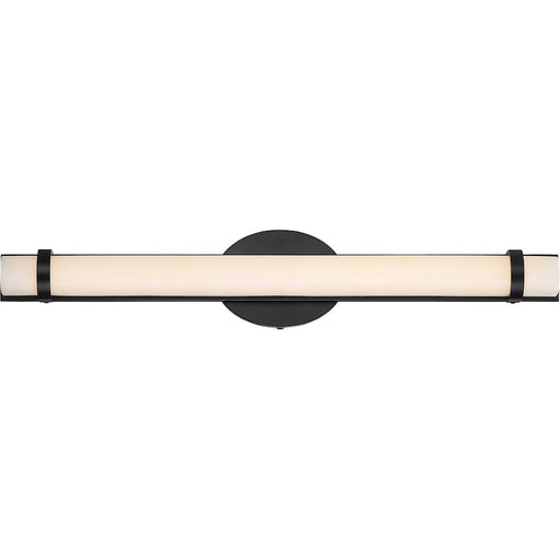 Nuvo Lighting Slice 24in 2-Light LED Wall Sconce | Modern Aged Bronze Metal | Bathroom Vanity & Hallway | 2080 Lumens, 3000K, Dimmable | Model 62-934
