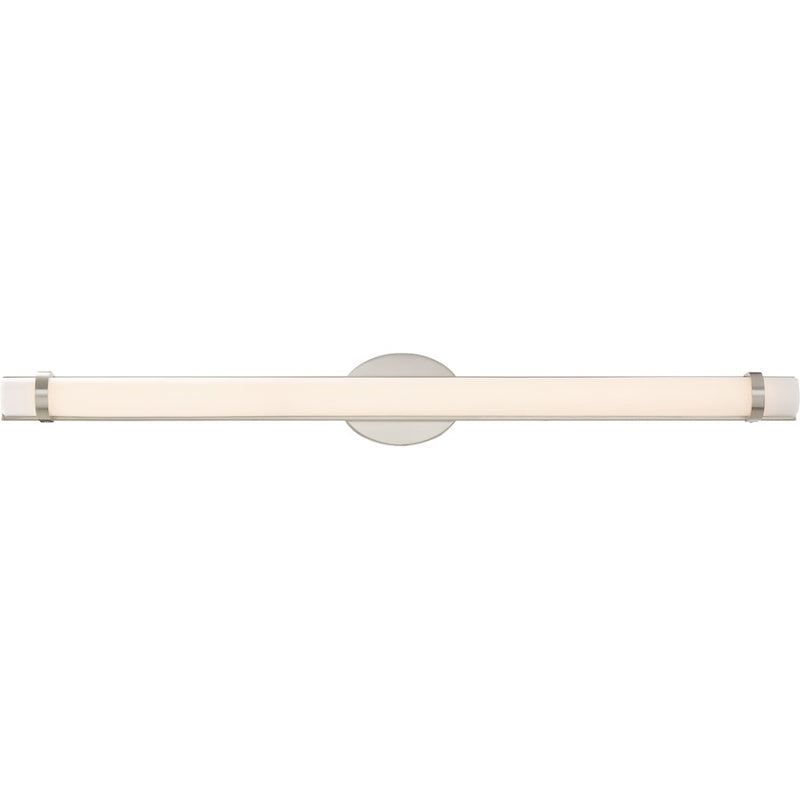 Nuvo Lighting Slice 36in 1-Light LED Wall Vanity | Contemporary Polished Nickel | Bathroom & Powder Room | 3120 Lumens 3000K Dimmable | Model 62-935