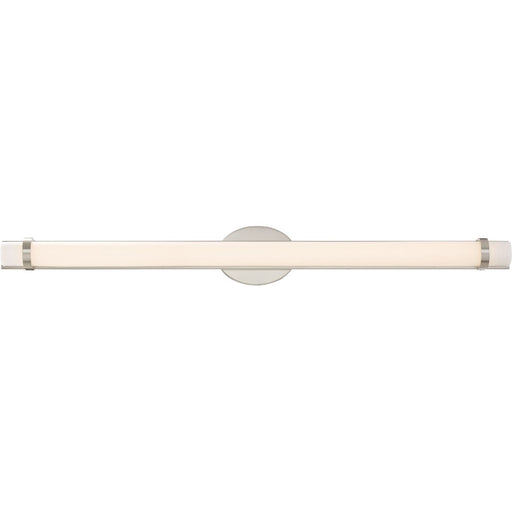Nuvo Lighting Slice 36in 1-Light LED Wall Vanity | Contemporary Polished Nickel | Bathroom & Powder Room | 3120 Lumens 3000K Dimmable | Model 62-935