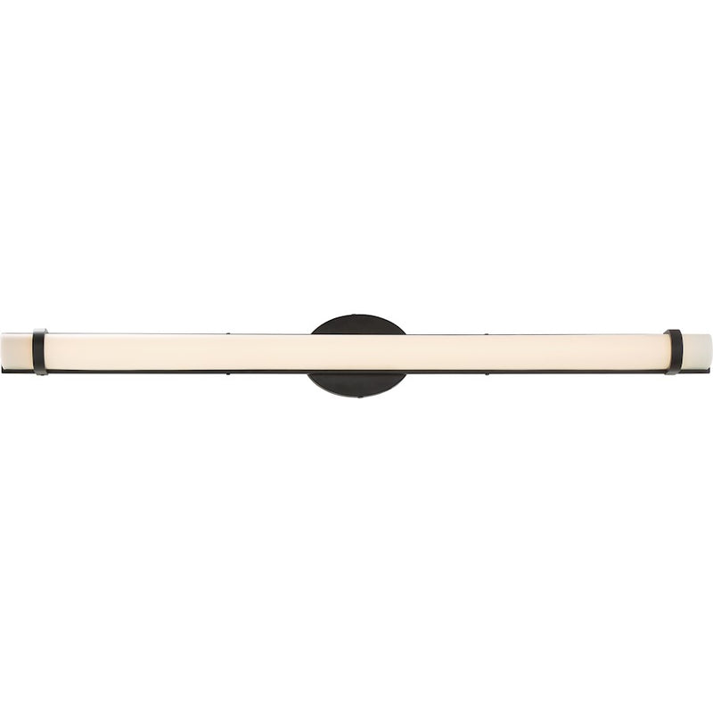 Nuvo Lighting Slice 36in 1-Light LED Wall Vanity | Contemporary Aged Bronze | Bathroom & Powder Room | 36 x 4.5 x 1.5 in | Model 62-936