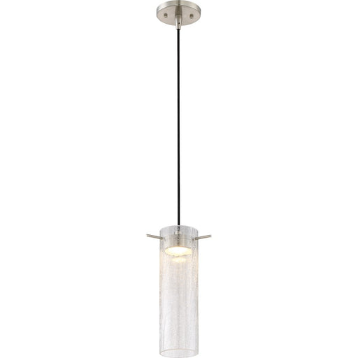 Nuvo Lighting Pulse 10in 1-Light LED Mini Pendant | Modern Brushed Nickel | Kitchen Island & Dining Room | 950 Lumens 3000K Dimmable | Model 62-952