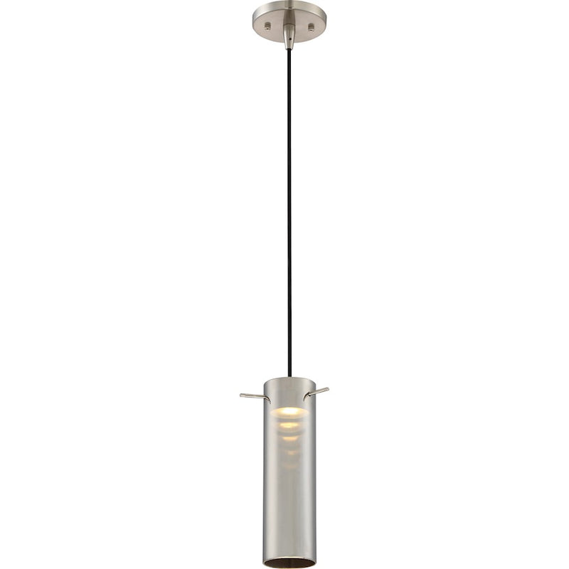 Nuvo Lighting Pulse 10in 1-Light LED Mini Pendant | Modern Brushed Nickel | Kitchen Island & Dining Room | 950 Lumens 3000K Dimmable | Model 62-954