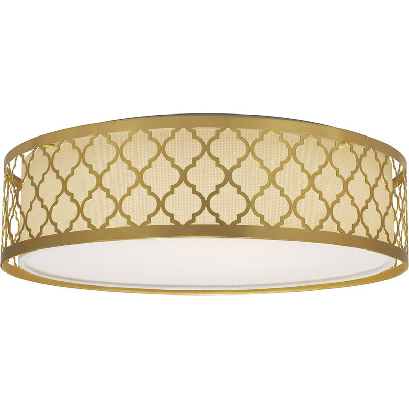 Nuvo Lighting Filigree 14in LED Flush Mount | Contemporary Natural Brass | Bedroom & Hallway Ceiling Light | 1200 Lumens 3000K Dimmable | Model 62-987