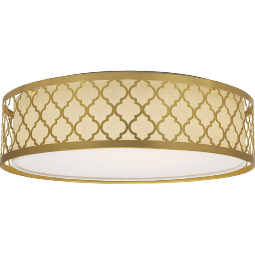 Nuvo Lighting Filigree 14in LED Flush Mount | Contemporary Natural Brass | Bedroom & Hallway Ceiling Light | 1200 Lumens 3000K Dimmable | Model 62-987