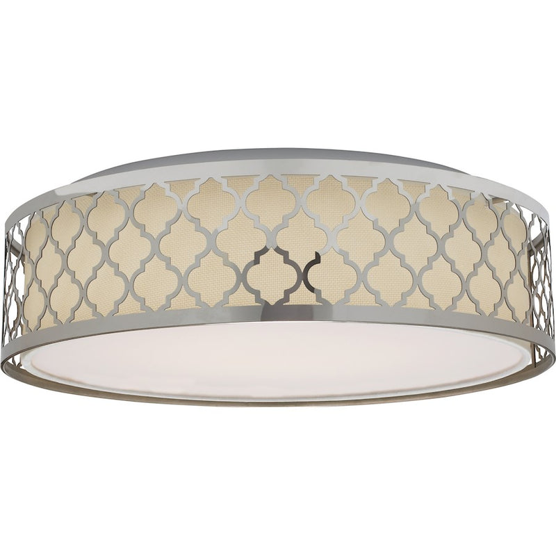 Nuvo Lighting Filigree 14in 1-Light LED Flush Mount | Contemporary Polished Nickel and Acrylic | Bedroom & Hallway Ceiling Light | 1200 | Model 62-989