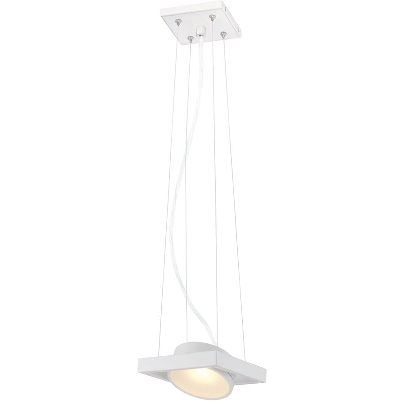 Nuvo Lighting Hawk 6in 1-Light LED Pendant | Modern White Finish | Kitchen Island & Dining Room | 6 x 6 x 2 in | Model 62-995