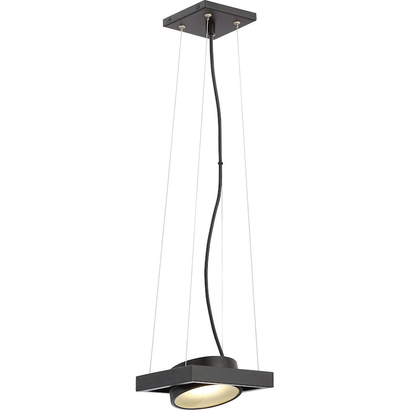 Nuvo Lighting Hawk 6in 1-Light LED Pendant | Industrial Textured Black Metal | Kitchen Island & Dining Room | 6 x 6 x 2 in | Model 62-996