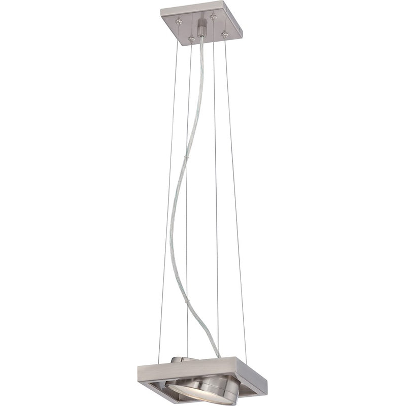 Nuvo Lighting Hawk 6in 1-Light LED Pendant | Modern Brushed Nickel | Kitchen Island & Dining Room | 1190 Lumens, 3000K, Dimmable | Model 62-997