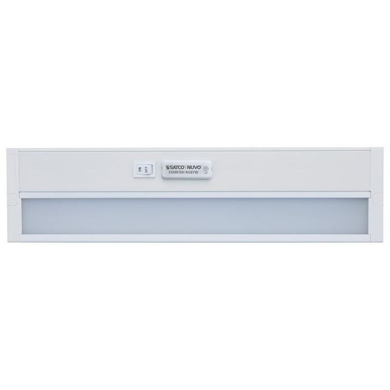 Nuvo Lighting Starfish 14in 1-Light Under Cabinet Light | Smart Wi-Fi RGB+Tunable White White Finish | Kitchen Counter & Task Lighting | 14 | Model 63-552