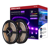 Nuvo Lighting Pro Tape 64ft RGB+Tunable White LED Tape Light | Smart App-Controlled White Plug-In Strip | Kitchen, Living Room & Gaming | Model 64-132