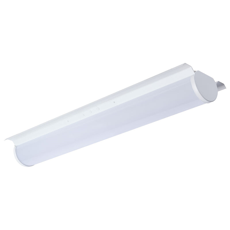 Nuvo 65-1030 2ft LED Strip Light | Gloss White Steel & Frosted Lens | Garage & Workshop Utility Lighting | 1950-3250 Lumens, 3 CCT | Model 65-1030