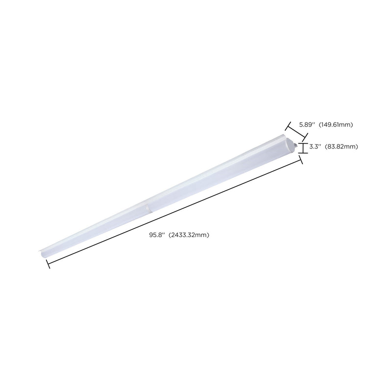 Nuvo Lighting 65-1032 100W LED 8ft Retrofit Strip Light | Utility Gloss White Steel | Warehouse & Workshop Lighting | Model 65-1032