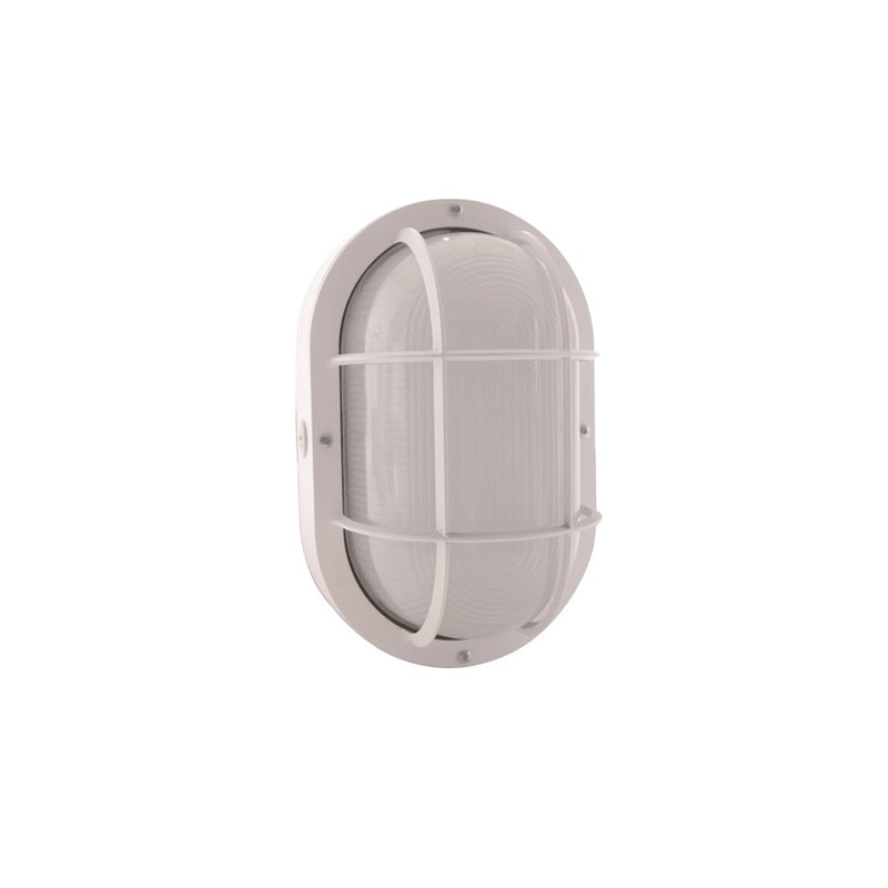 Nuvo Lighting 65-113 20W LED Bulkhead | Modern White Outdoor Wall Sconce | Entryway & Covered Patio | 1440 Lumens 3000K 90CRI Dimmable | Model 65-113