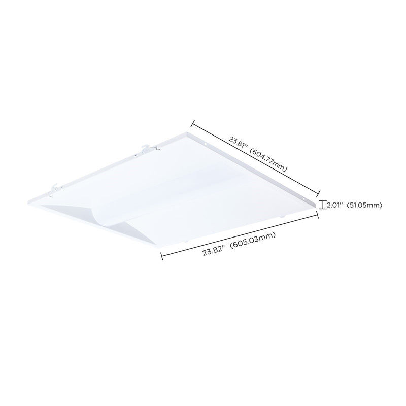 Nuvo Lighting 65-1301 2x2ft LED Troffer Retrofit Kit | Utility Matte White Steel | Commercial & Office Ceiling | 20W-40W Selectable | Model 65-1301