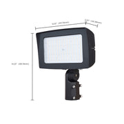 Nuvo LED Flood Light 14in | Utility Bronze Die-Cast Aluminum | Parking Lots & Building Facades | 100-150W, 15024-22754 Lumens | Model 65-1542