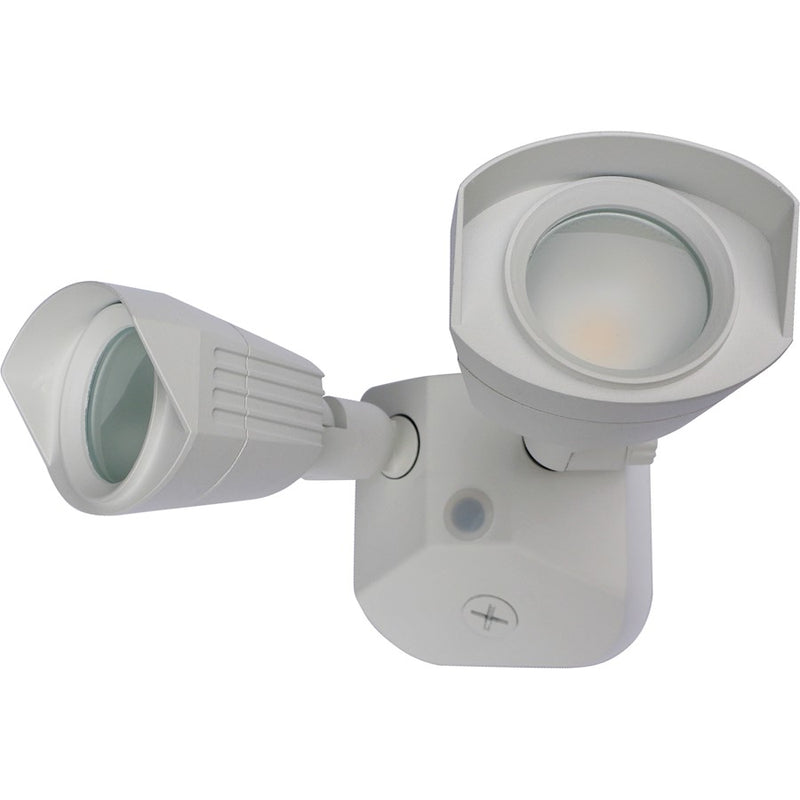 Nuvo Lighting LED Security Light Dual Head White 3000K | Utility White Finish | Outdoor Motion-Activated Floodlight | 1900 Lumens 20W | Model 65-210