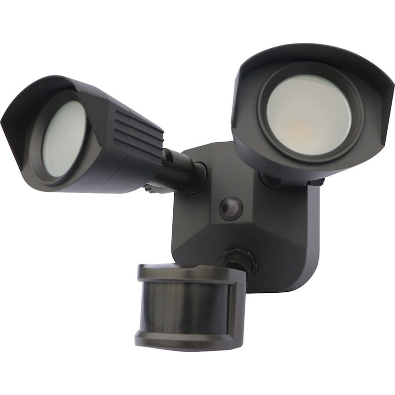 Nuvo Lighting 65-213 20W LED Security Light Dual Head | Bronze Utility Motion Sensor | Outdoor & Garage Floodlight | 1900 Lumens 3000K Wet | Model 65-213