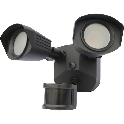 Nuvo Lighting 65-219 20W LED Security Light Dual Head | Bronze Utility with Motion Sensor | Outdoor Entryway & Garage Floodlight | 1900 | Model 65-219
