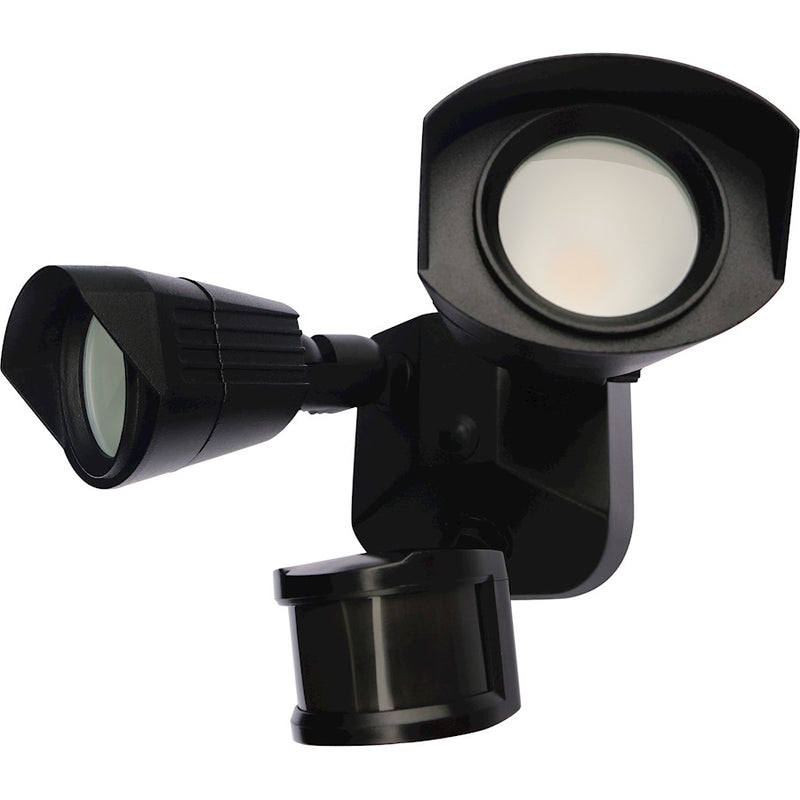 Nuvo Lighting 65-221 20W LED Security Light Dual Head | Utility Black | Outdoor Entryway & Garage Floodlight | 1900 Lumens, 4000K Cool | Model 65-221