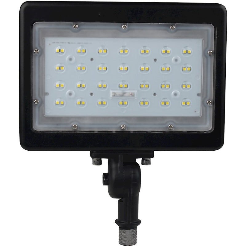 Nuvo LED Large Flood 50W 6800lm 5000K | Utility Bronze Die-Cast Aluminum | Driveway & Pathway Security Light | 8 x 9 x 1 in, Wet Rated | Model 65-539R1